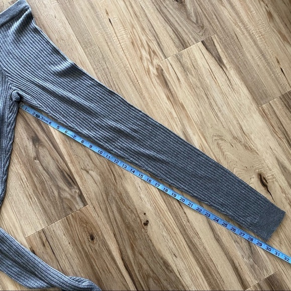 LAmade Gray High Rise Rib Knit Cozy Leggings Footless Tights XS - Picture 8 of 8